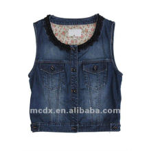 fashion denim waistcoat for ladies